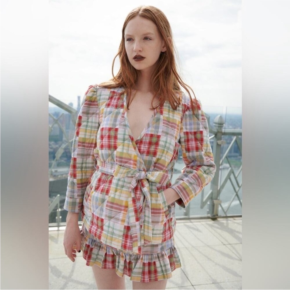 Cinq a Sept Triss Jacket Multi Patchwork Quilt Jacket Size XXS